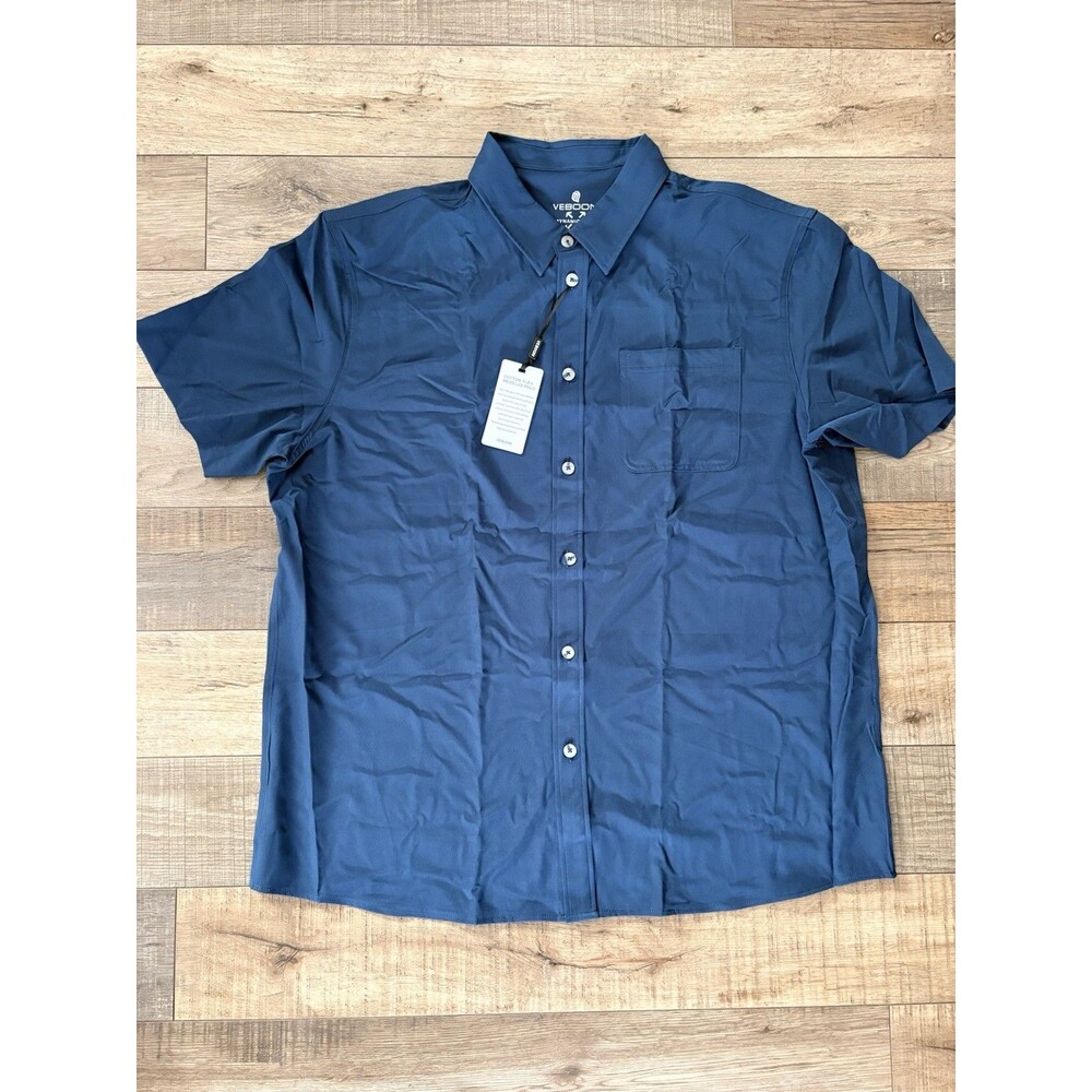 Veboon Performance Men's Size XL Short Sleeve Button Up Shirt